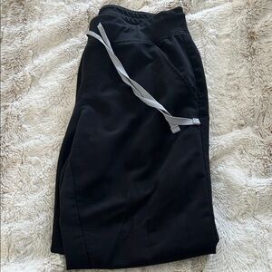 Figs Black Joggers with Gray Drawstring